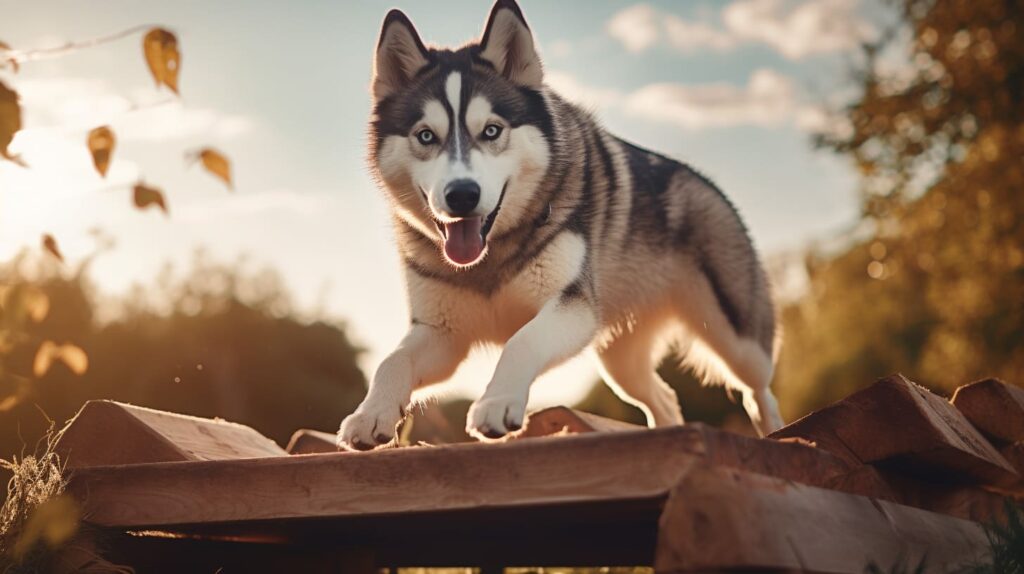 Husky agility training